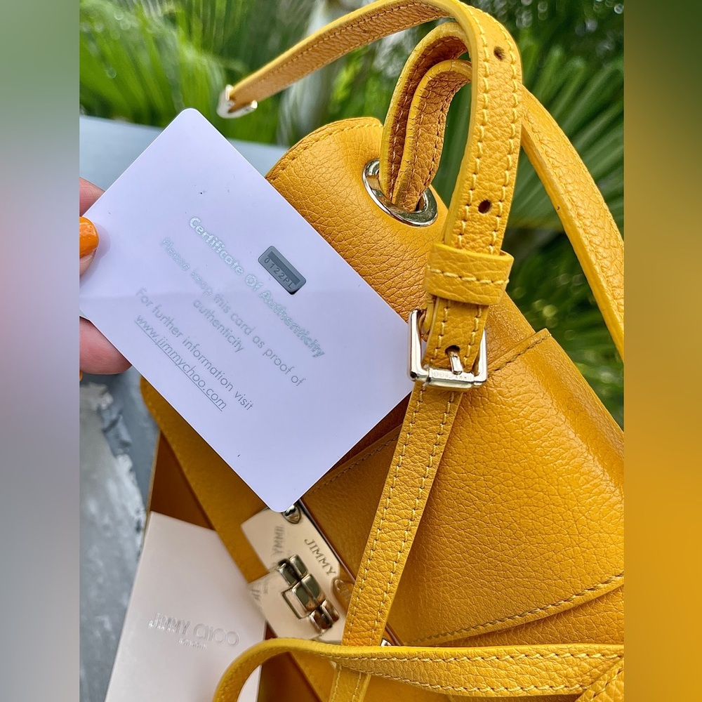 Jimmy Choo EUC Leather Crossbody/Shoulder Bag W/Cert of Auth Mustard Yellow - Picture 5 of 16